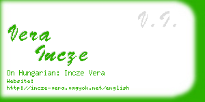 vera incze business card
